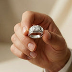 1CTW Monarch Square Lab Grown Diamond Ring For Men White 