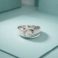 1CTW Monarch Square Lab Grown Diamond Ring For Men White 