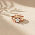 1CTW Regent Solitaire Lab Grown Diamond Ring For Men Rose Gold