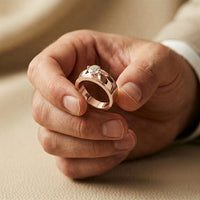1CTW Regent Solitaire Lab Grown Diamond Ring For Men Rose Gold