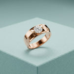 1CTW Regent Solitaire Lab Grown Diamond Ring For Men Rose Gold