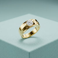 1CTW Regent Solitaire Lab Grown Diamond Ring For Men Gold
