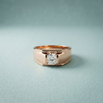 1CTW Titan Solitaire Lab Grown Diamond Ring For Men Rose Gold