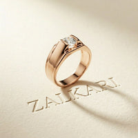1CTW Titan Solitaire Lab Grown Diamond Ring For Men Rose Gold