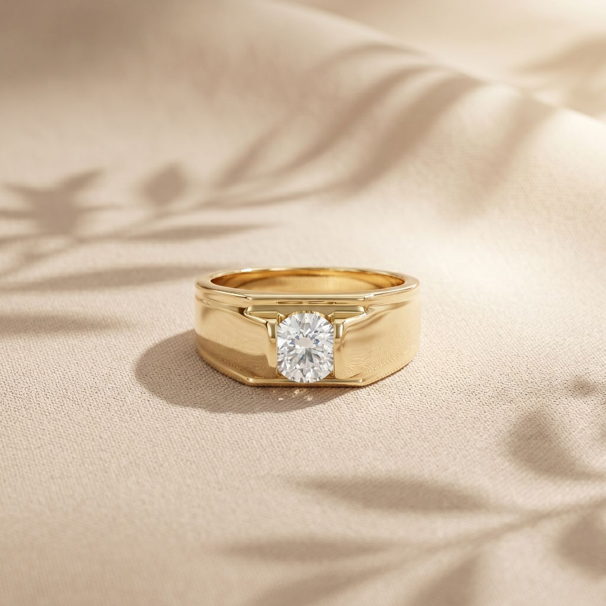 1CTW Titan Solitaire Lab Grown Diamond Ring For Men Gold