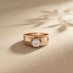 1CTW Crown Solitaire Lab Grown Diamond Ring For Men Rose Gold