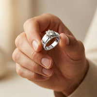 1CTW Crown Solitaire Lab Grown Diamond Ring For Men White 