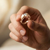 1CTW Valor Channel Set Lab Grown Diamond Ring For Men Rose Gold