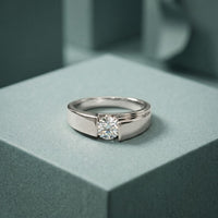 1CTW Valor Channel Set Lab Grown Diamond Ring For Men White 