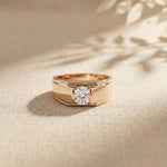 0.75CTW Regent Crest Lab Grown Diamond 18K Gold Ring Ring For Men Rose Gold