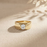 0.75CTW Regent Crest Lab Grown Diamond 18K Gold Ring Ring For Men Gold