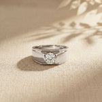 0.75CTW Regent Crest Lab Grown Diamond 18K Gold Ring Ring For Men White