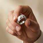 0.75CTW Regent Crest Lab Grown Diamond 18K Gold Ring Ring For Men White