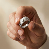 0.75CTW Regent Crest Lab Grown Diamond 18K Gold Ring Ring For Men White