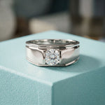 0.75CTW Regent Crest Lab Grown Diamond 18K Gold Ring Ring For Men White