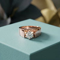 1.50CTW Imperial Round Lab Grown Diamond Ring For Men Rose gold