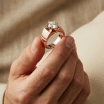 1.50CTW Imperial Round Lab Grown Diamond Ring For Men Rose gold