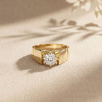 1.50CTW Imperial Round Lab Grown Diamond Ring For Men Gold