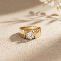 1.50CTW Imperial Round Lab Grown Diamond Ring For Men Gold