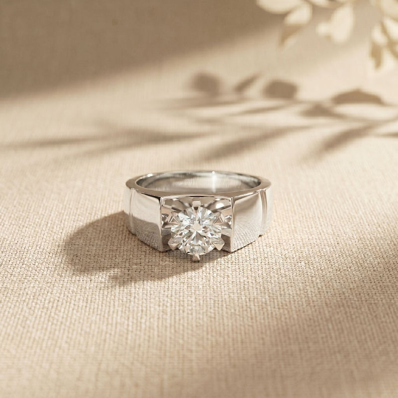 1.50CTW Imperial Round Lab Grown Diamond Ring For Men White 