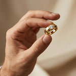 0.75CTW Round Vanguard Crest Lab Grown Diamond Ring For Men Gold