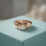 0.75CTW Round Vanguard Crown Lab Grown Diamond Ring For Men Rose Gold