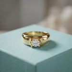 0.75CTW Round Vanguard Crown Lab Grown Diamond Ring For Men Gold