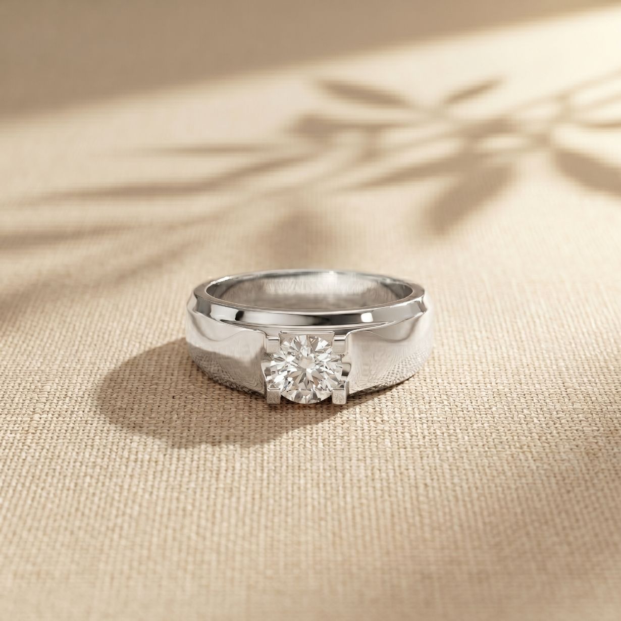 0.75CTW Round Vanguard Crown Lab Grown Diamond Ring For Men White
