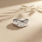 0.75CTW Round Vanguard Crown Lab Grown Diamond Ring For Men White
