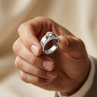 0.75CTW Vanguard Solitaire Lab Grown Diamond Ring For Men White