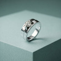 0.75CTW Vanguard Solitaire Lab Grown Diamond Ring For Men White