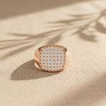 0.70 Ct Round Monarch Pavé Lab Grown Diamond Ring For Men Rose Gold