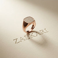0.70 Ct Round Monarch Pavé Lab Grown Diamond Ring For Men Rose Gold