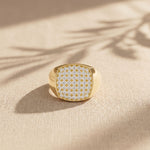 0.70 Ct Round Monarch Pavé Lab Grown Diamond Ring For Men Gold