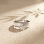 0.25CTW Princess Apex Bezel Lab Grown Diamond Ring For Men White