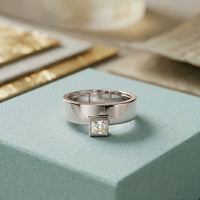 0.25CTW Princess Apex Bezel Lab Grown Diamond Ring For Men White