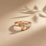 0.20CTW Round Vertex Pavé Lab Grown Diamond Ring For Men Rose Gold