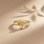 0.20CTW Round Vertex Pavé Lab Grown Diamond Ring For Men Gold