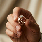 1 CTW Round Apex Orbit Lab Grown Diamond Ring For Men Rose Gold