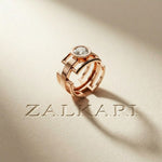 1 CTW Round Apex Orbit Lab Grown Diamond Ring For Men Rose Gold