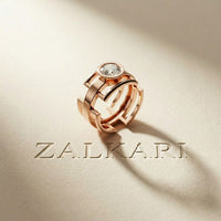 1 CTW Round Apex Orbit Lab Grown Diamond Ring For Men Rose Gold