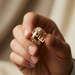 1 CTW Round Apex Orbit Lab Grown Diamond Ring For Men Gold