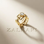 1 CTW Round Apex Orbit Lab Grown Diamond Ring For Men Gold