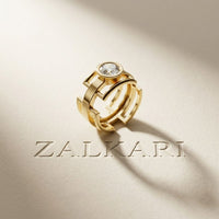 1 CTW Round Apex Orbit Lab Grown Diamond Ring For Men Gold