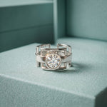 1 CTW Round Apex Orbit Lab Grown Diamond Ring For Men White