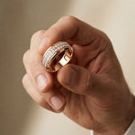 0.60CTW Round Regent Double Row Lab Grown Diamond Band For Men Rose Gold