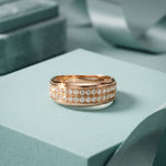 0.60CTW Round Regent Double Row Lab Grown Diamond Band For Men Rose Gold