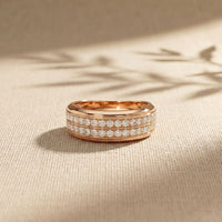 0.60CTW Round Regent Double Row Lab Grown Diamond Band For Men Rose Gold