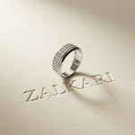 0.60CTW Round Regent Double Row Lab Grown Diamond Band For Men White