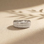 0.60CTW Round Regent Double Row Lab Grown Diamond Band For Men White